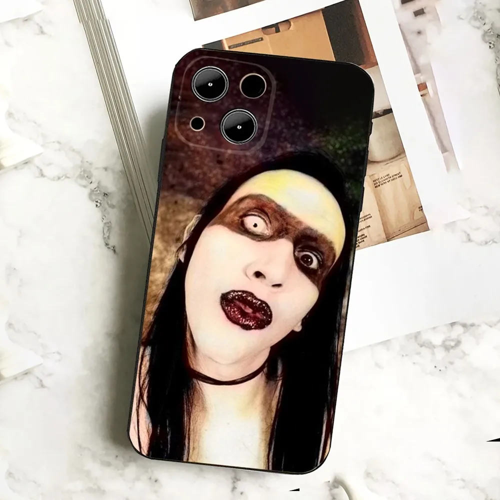 M-Marilyn Manson Singer   Phone Case  For IPHONE 15,13,14,12,Mini ,11, Xr, X ,Xs Pro Max 8, 7 Plus Back Cover