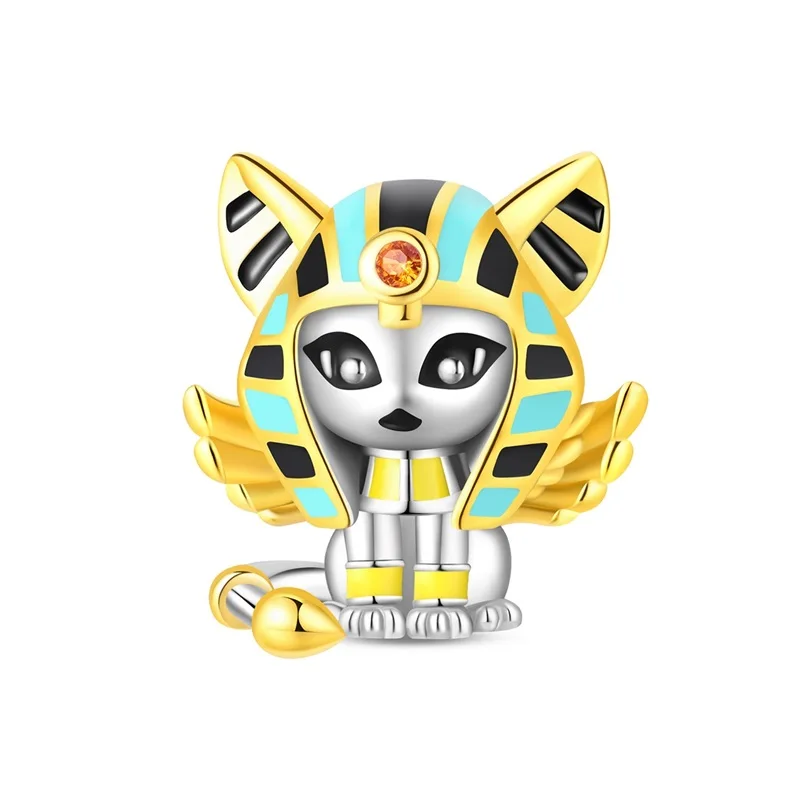 Breloque élégante en argent sterling 925, motif chat égyptien ancien (Bastet), compatible avec bracelet original, pour femme, bijou de mariage, cadeau DIY