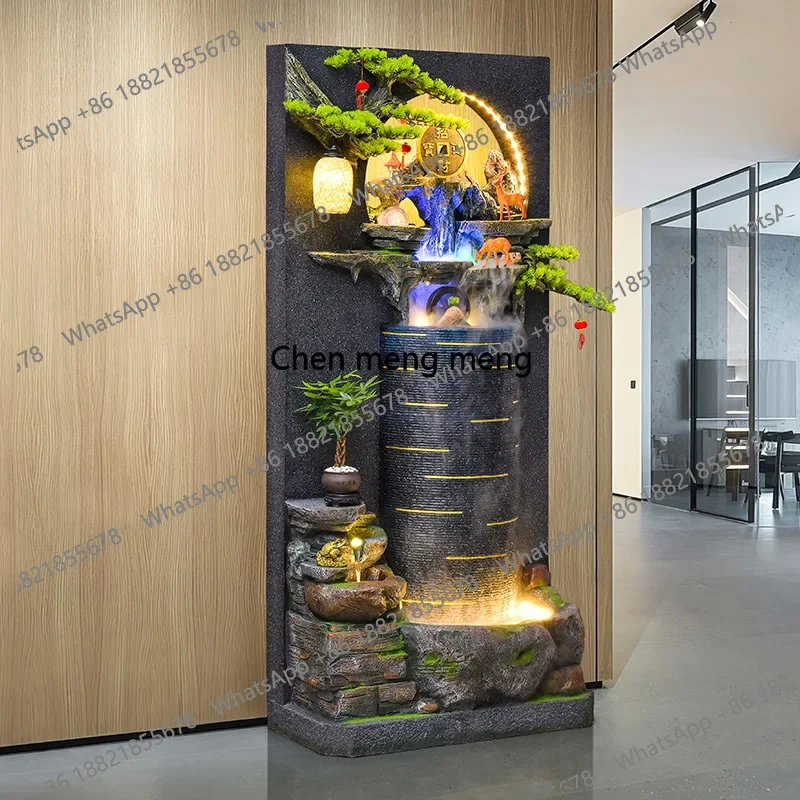 New Chinese-style flowing water ornament porch circulating water curtain wall landscape office landscaping housewarming gifts