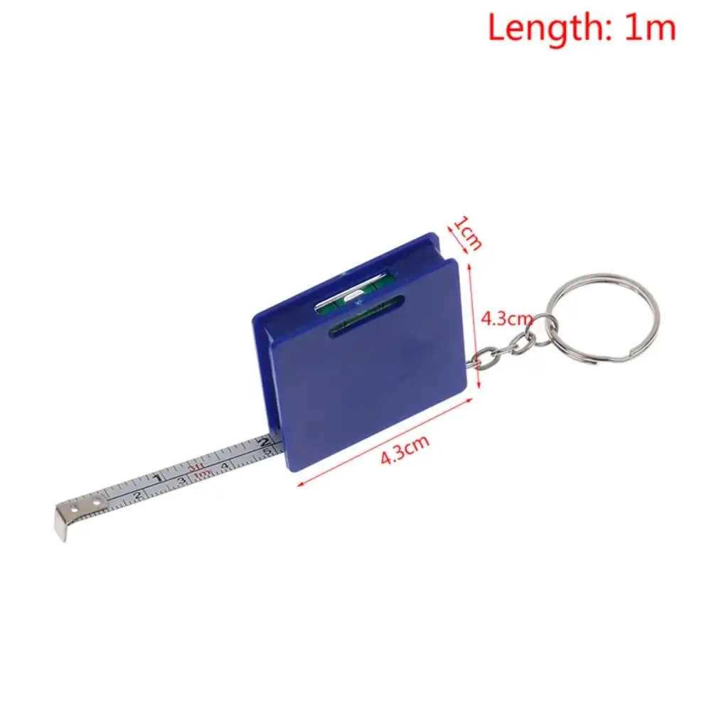 Multifunctional 1M Retractable Ruler Square Construction Tools Mini Measure Tape Roulette Measuring Instrument Keychain