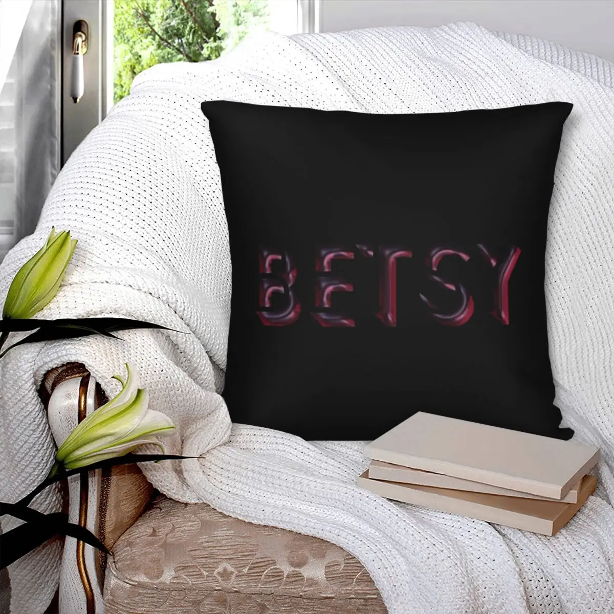 Betsy Sticker Square Pillowcase Polyester Pillow Cover Velvet Cushion Decor Comfort Throw Pillow For Home Sofa