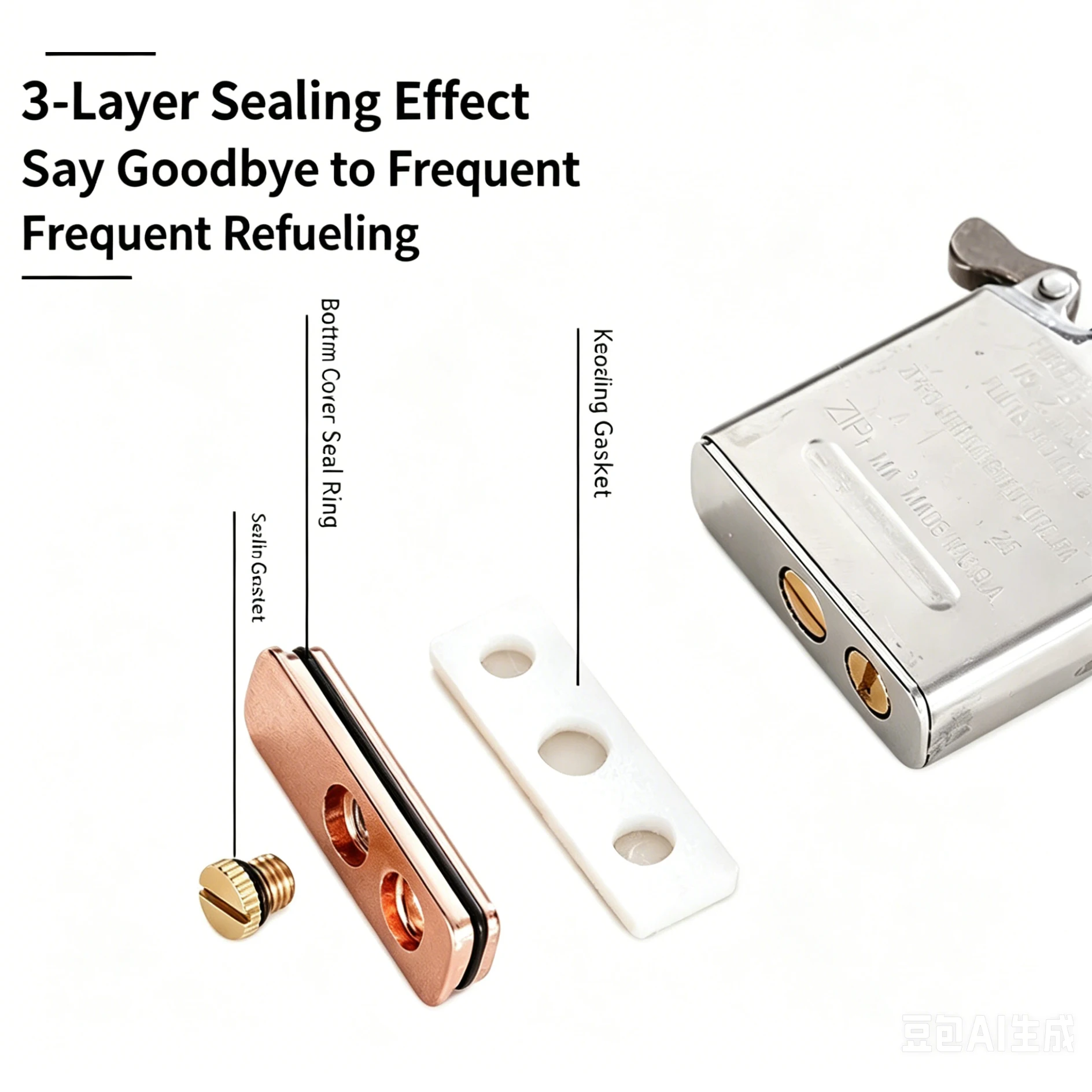 2nd Gen Upgraded Insert Gasket for Standard Zippo Kerosenes Lighters Metal Sealing Base Replacement Parts Fuel-saving Long Burn