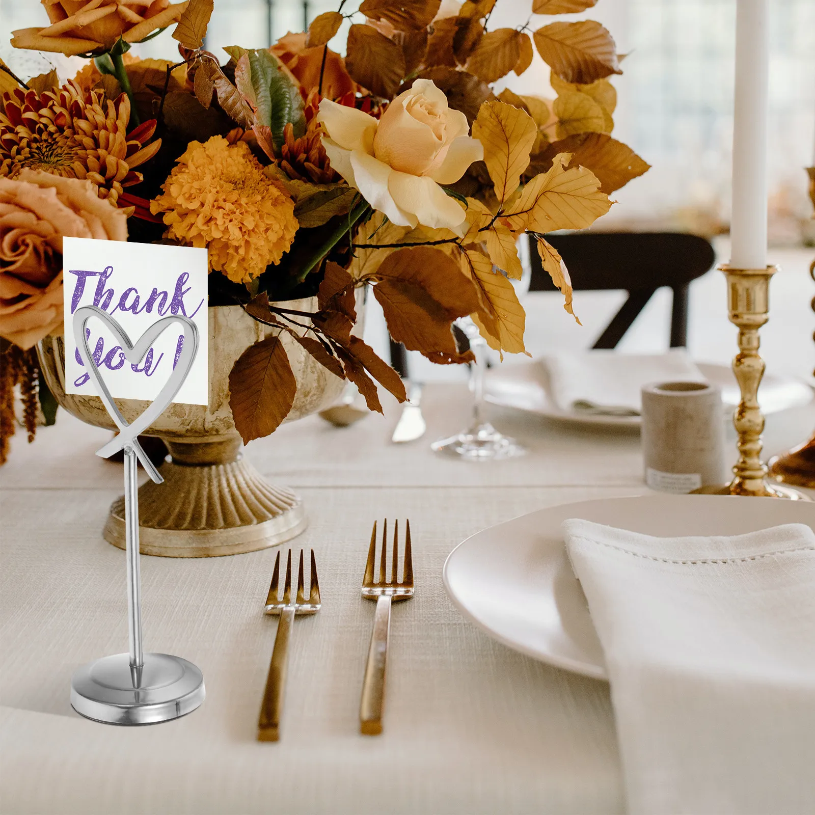 Classic Shape Table Number Holder for Wedding Reception Prom Banquet Office Home Event Table Name Card Stand Clip