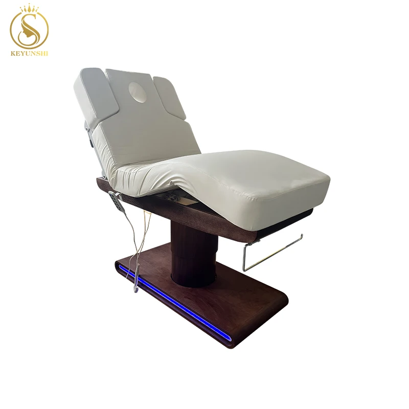 

Electric Reclining Beauty Leather Bed with Remote Control with Stable Wooden Wholesale Beauty Bed for Luxury Daily Salon Use