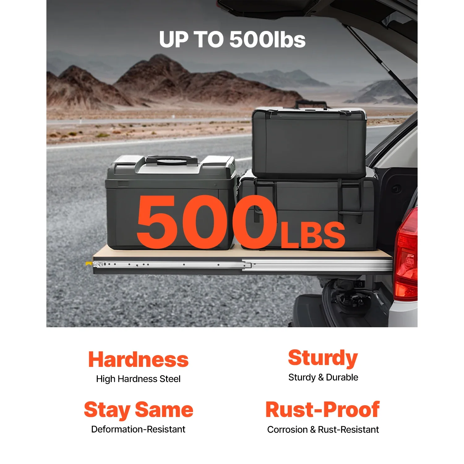 1 Pair Full Extension Drawer Slides 500 lbs Load Capacity Locking Drawer Slides Ball Bearing with Lock Side Mount Rail