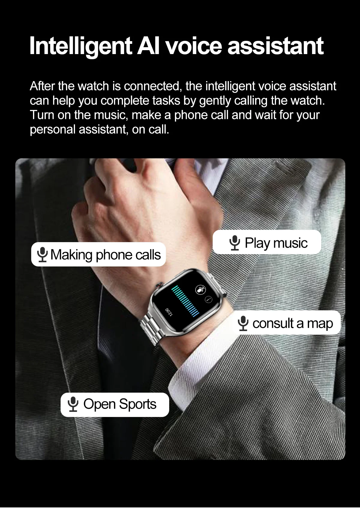 Neue Präzise Herzfrequenzmessung Smartwatch für Männer EKG Blutdruck Lipide Harnsäure Bluetooth-Anruf Gesundheits-Smartwatch Armband – Detail 24