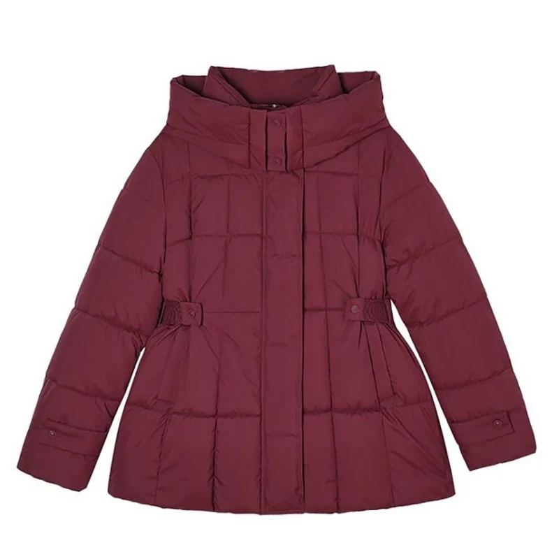 2026 New Winter Chic Down Cotton-Padded Jacket Women's Overcoat Hooded Thick Warm Parka Coat Waist Slim Cotton-Padded Jacket