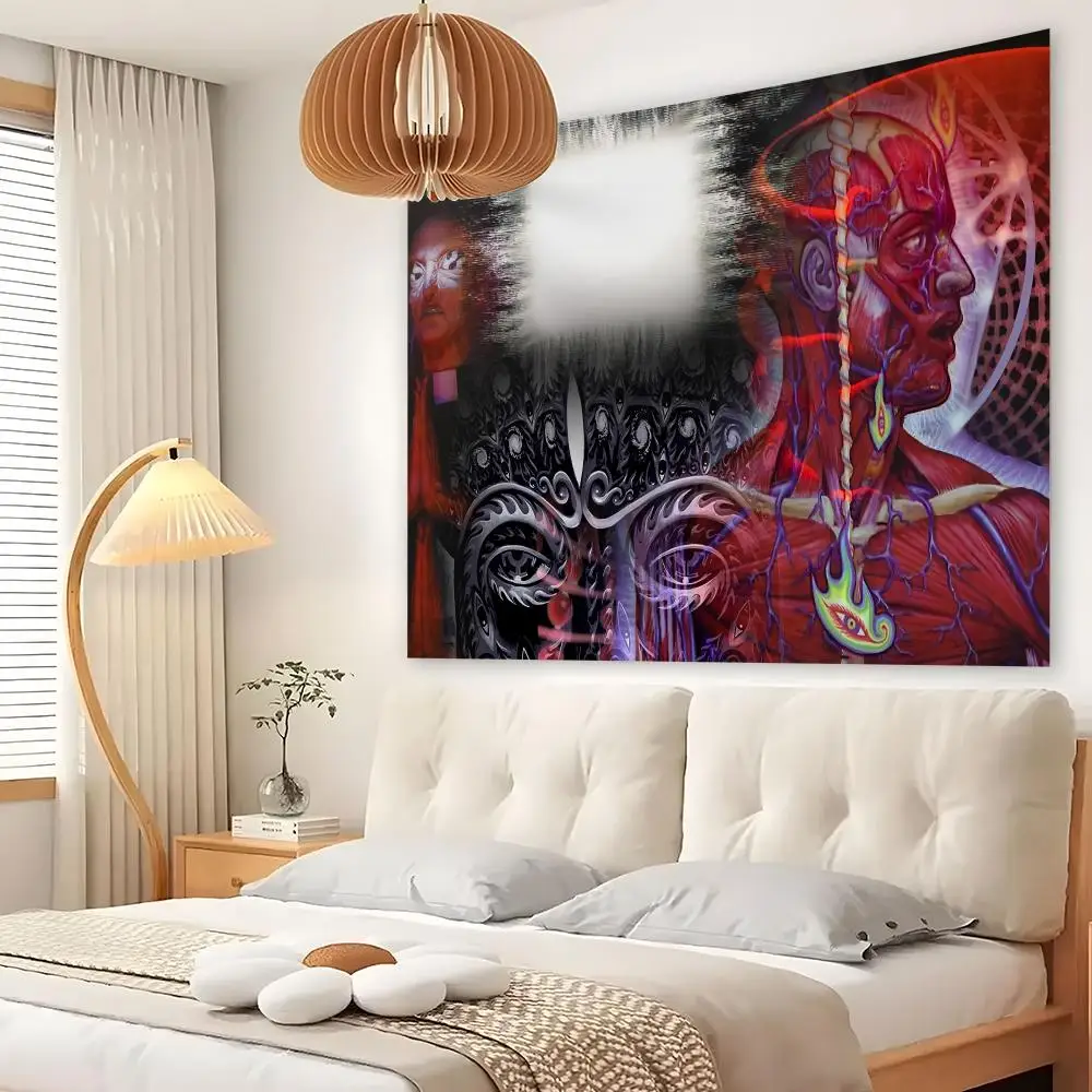 T-TOOLS Heavy Rock Band Tapestry Custom Living Bedroom Party Dormitory Interior Wall Bohemian Decoration Attached Clip
