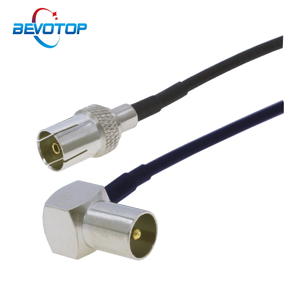 TV Female Jack to Elbow TV Male Right Angle Coaxial Satellite Antenna Cable 50Ohm RG174 Pigtail RF Extension Jumper Aerial Cable