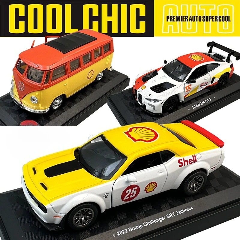 

Simulation 1/43 Alloy Dodge SRT Car Model Volkswagen T1 Bus BMW M4 Shell Joint Limited Edition Car Model Collection Miniature