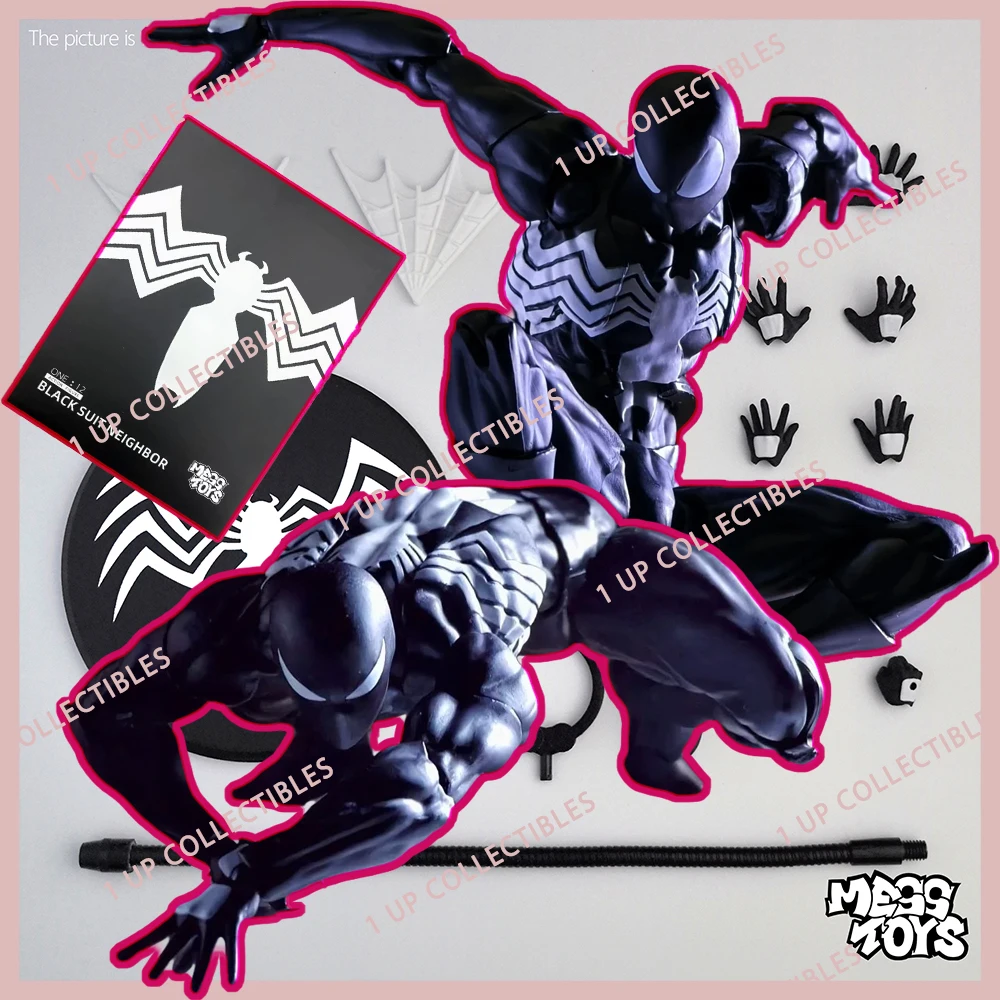 Brinquedos bagunça homem aranha terno preto vizinho figura de ação moedel brinquedo messtoys homem aranha anime super herói figura coletar boneca presentes