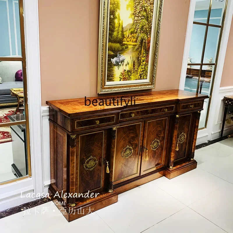 D178 Y Y Curio Cabinet European Style Sideboard Cabinet Peach Heart Solid Wood Porch Locker