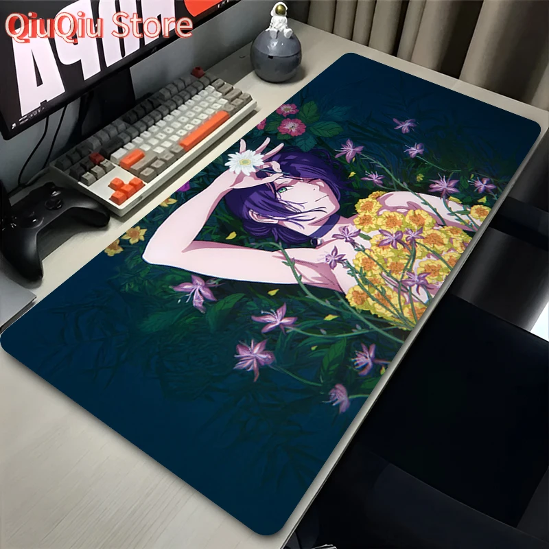 

Коврик для мыши для ноутбука Kawaii Anime Girl Reze Коврик для клавиатуры ПК Черно-белый цветок Настольный коврик для мыши C-chainsaw Man Gaming Mousepad