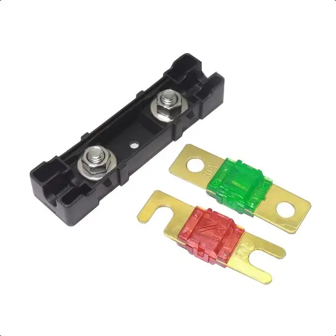 【1Set】Fuse Box 1-Way Midi Fuse Holder Safety Plate Carrier Fuse Box   20A 30 40 50 60 70 80 100 120 150 175 200A Bolt Type Fuse