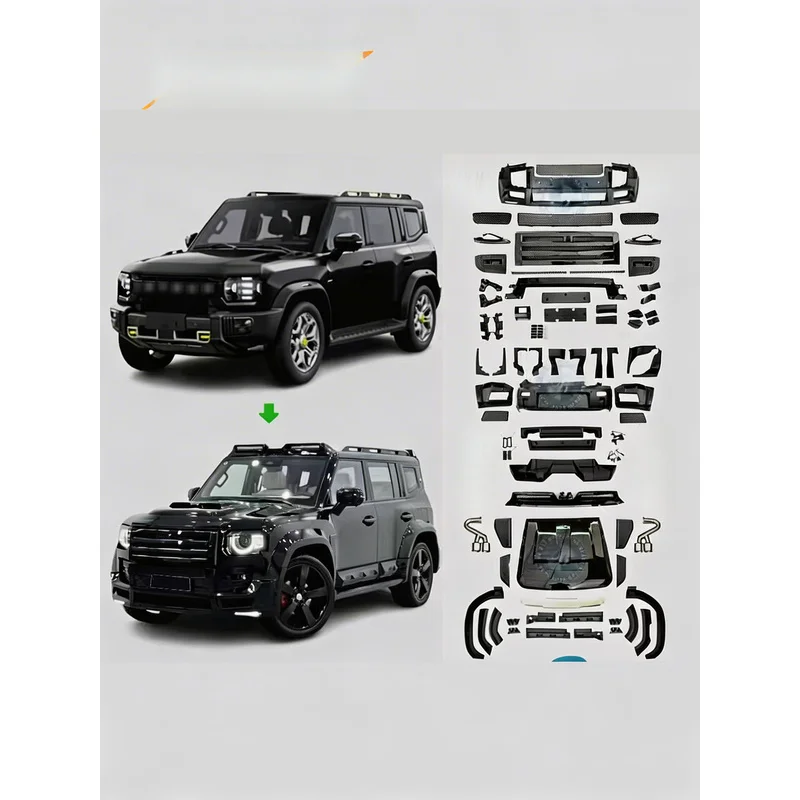 High Quality Screw‑on Primer Color Off‑Road Body Kit Starlight Guardian Style Bumper Grille Hood Fender Flares Fit for T2