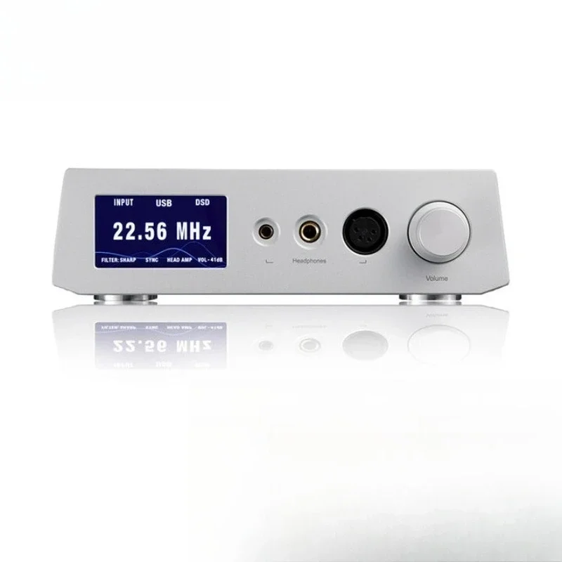 Dual Decoder 4.4 Balanced XLR Dual Output Master Level Headphone Amplifier All-in-One Decoding Headphone Amplifier, Silver