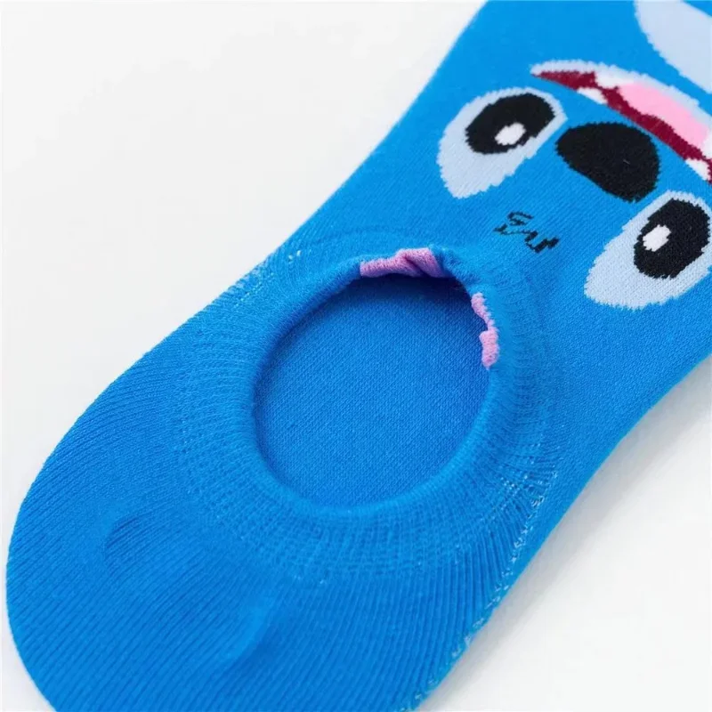 Disney Stitch Women Invisible Boat Socks Summer Mujer Silicone Non-slip Chaussette Ankle Low Female Cotton Breathable Calcetines