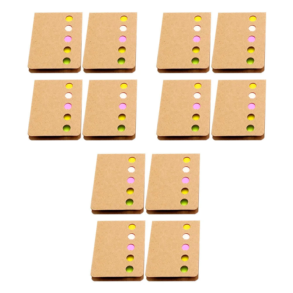 12 Pcs Markers Index Stickers Classified Nail Color Page Label Kraft Paper Colorful Mats