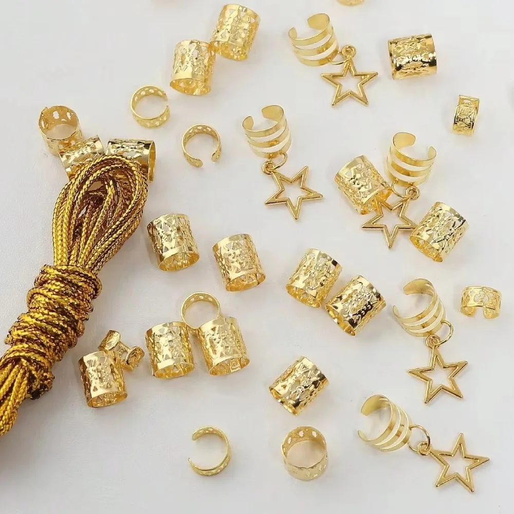 36Pcs Braids Hair Jewelry for Girls, Boho Hair Accessories for Dance Party Music Festival Braided Hair Decorations