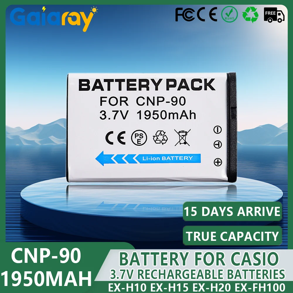 CNP-90 CNP90 Battery 3.7V 1950mAH High Capacity Rechargeable Batteries For Casio EX-H10 EX-H15 EX-H20 EX-FH100 Digital Battery
