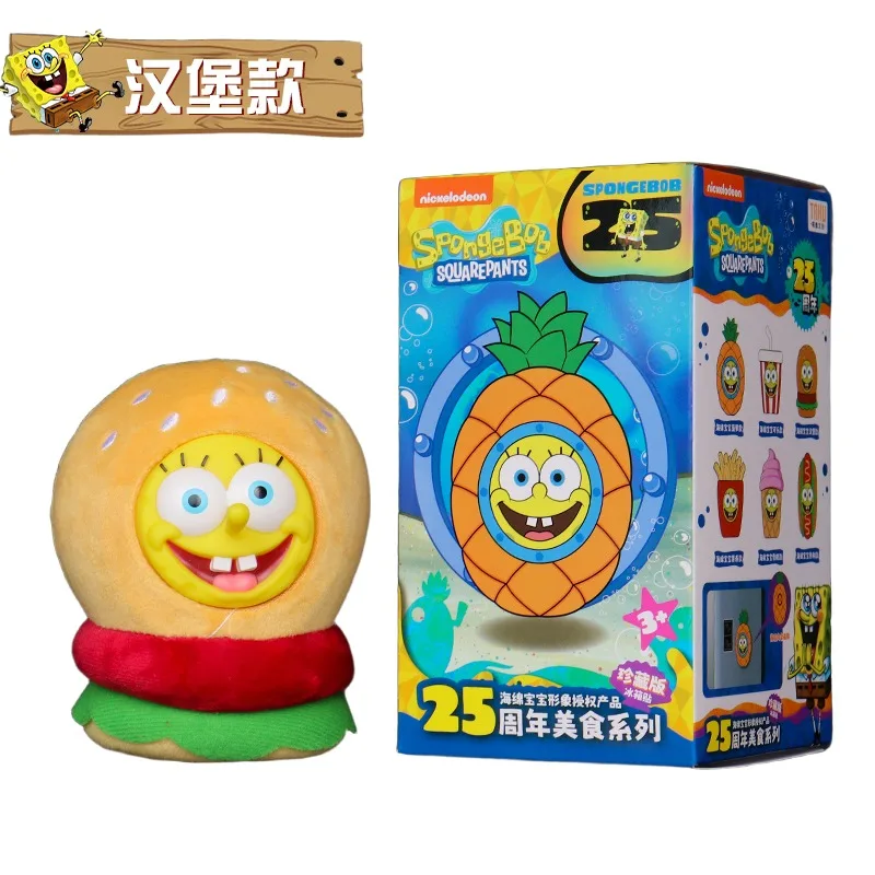 SpongeBob SuqarePants 25th Anniversary Gourmet Food Series Refrigerator Magnet Toys Action Figures Collect Ornaments