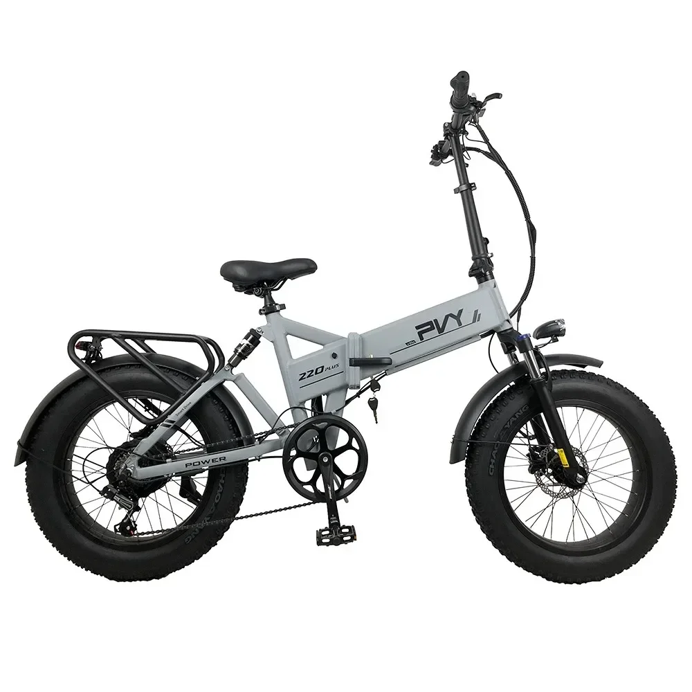 PVY Z20 Plus Folding E-bike, 20*4.0in Fat Tires 1000W Motor 50km/h Speed 16.5Ah Battery 80-120km Range Triple Suspension System