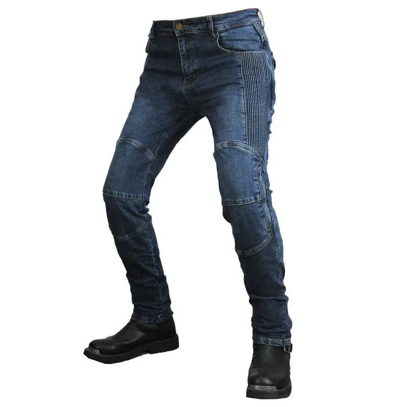 

Motorcycle Wear-Resistant Riding Pants Volero High Elasticity Locomotive Protective Jeans Knight Slim Cycling Leisure Trousers