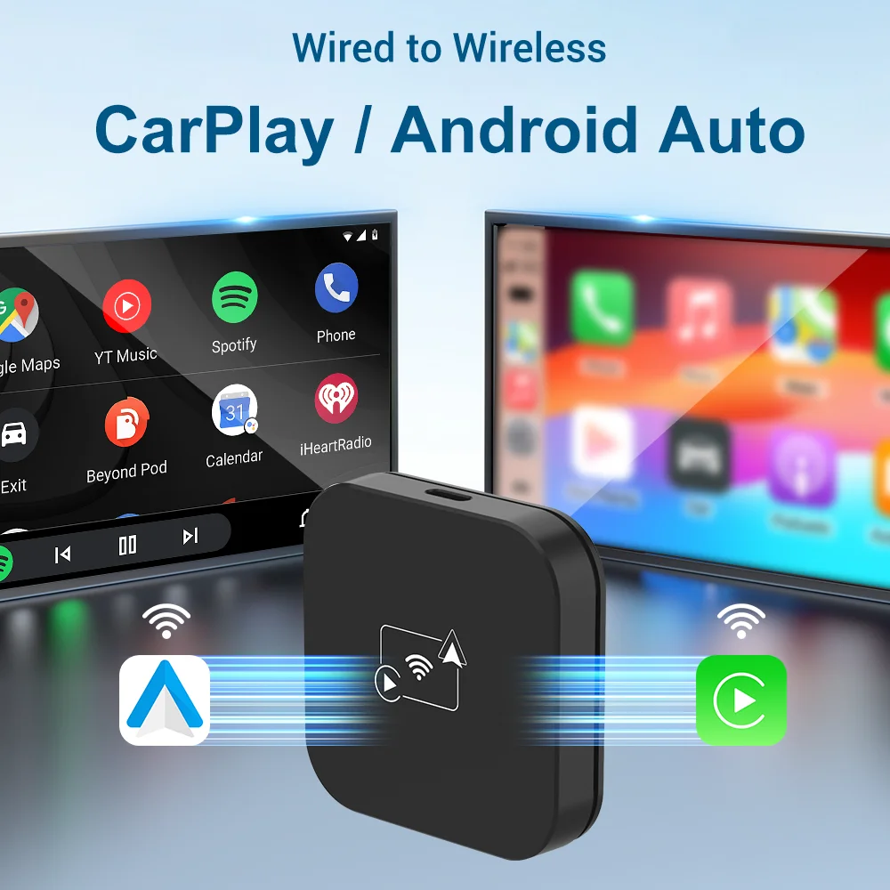 KOWANKIT K1F 2 in 1 Wireless CarPlay Adapter&Android Auto Wireless Adapter 5Ghz WiFi USB Plug Play CarPlay Wireless - view 3