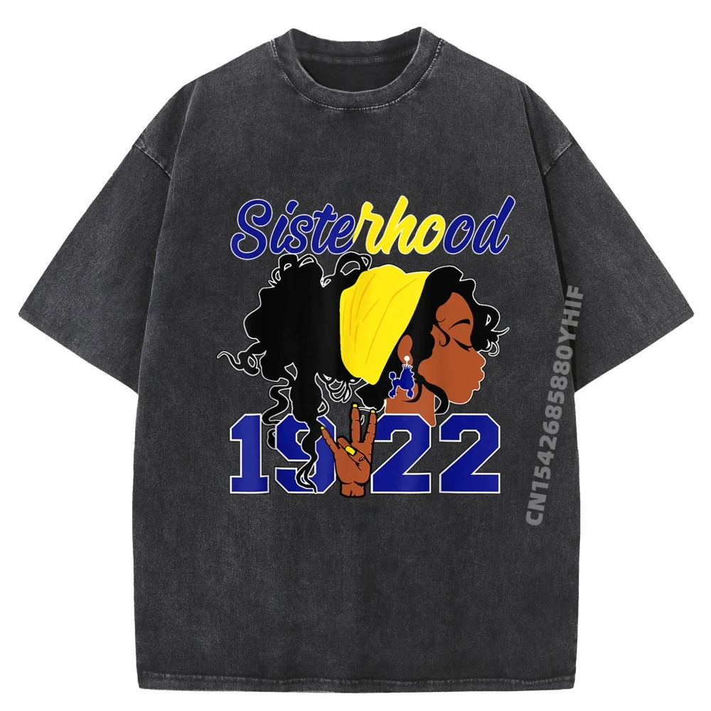 

Rho Sigma 1922 Sisterhood Gamma Tops & Tees Loose Graphic Cotton women's Men Washed T-shirt Funny Printed Shirt