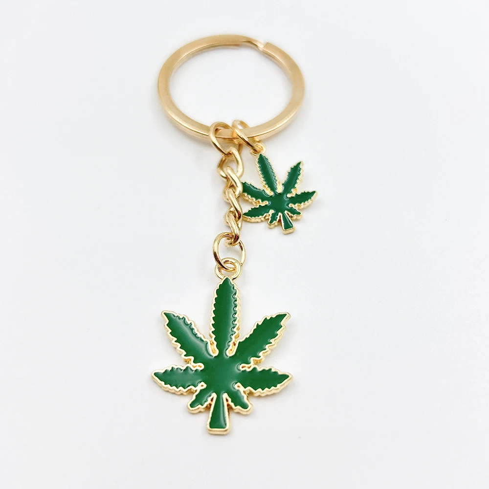 New Fashion Green Leaf KeyChain Key Chain Car Keyring Women Child Gift Jewelry