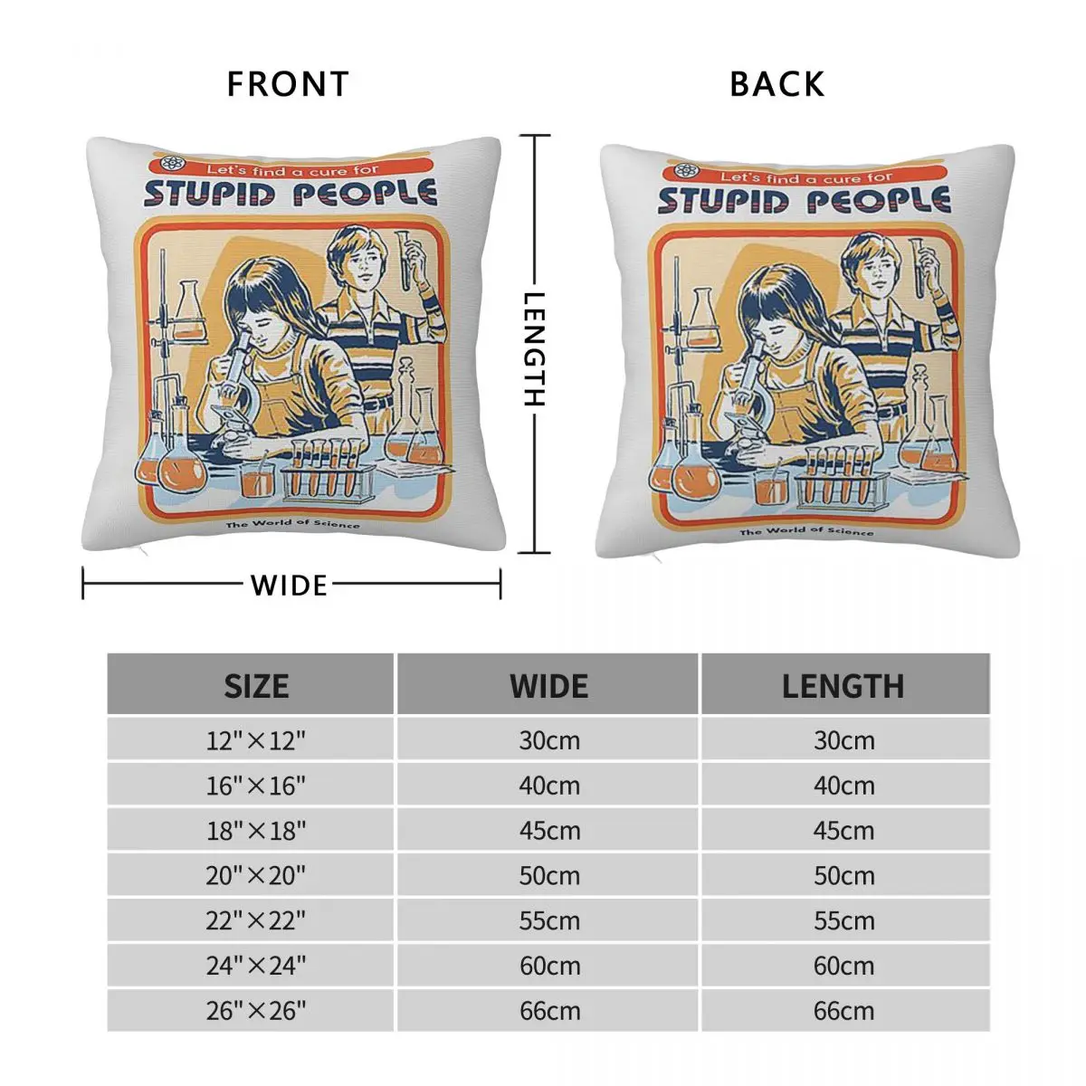 A Cure For Stupid People Square Pillowcase Pillow Cover Polyester Cushion Decorative Comfort Throw Pillow for Home Living Room