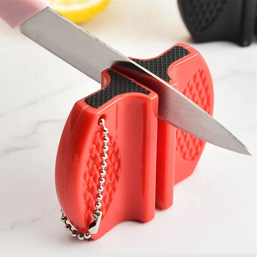 Mini Dual-sided Knife Sharpener, Portable Outdoor and Kitchen Tool for Quick Knife Sharpening