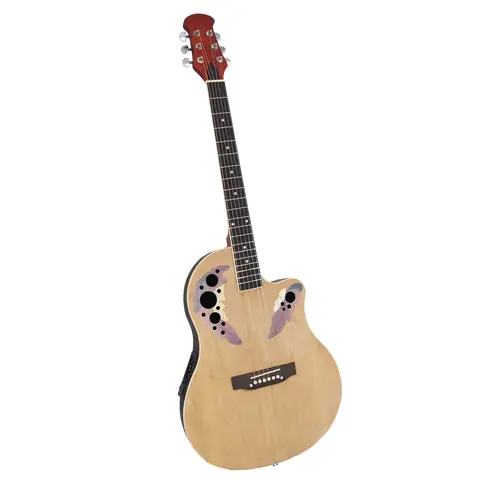 Professional Ovation Acoustic Electric Guitar Electro Round Back Multi Soundhole for Stage
