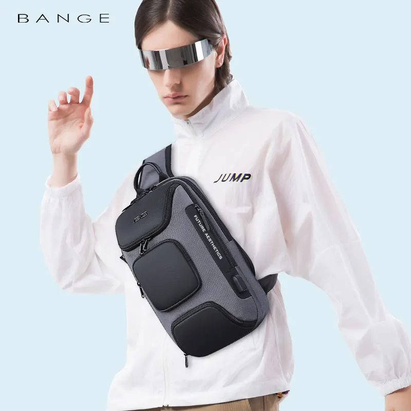 Man Bag Fashion Chest Bag USB Multifunction Crossbody Bag for Men Shoulder Messenger Bags Male Waterproof Short Trip Bag