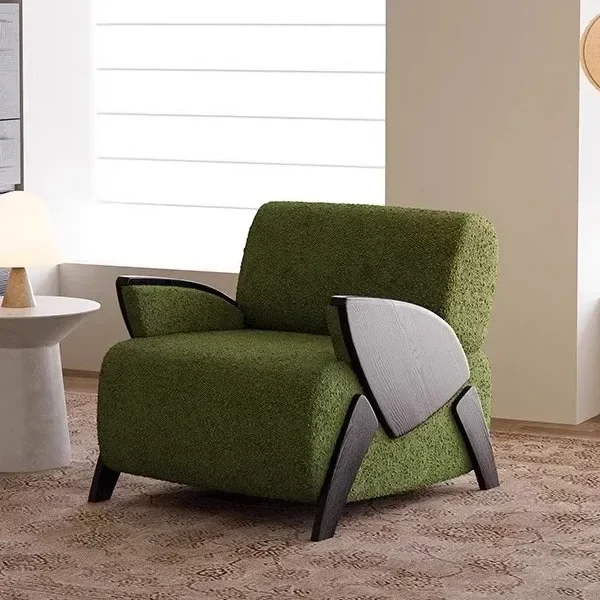 A Medieval Beetle Leisure Chair Beige Sofa Chair Living Room French Cream Wind Sofa Chair