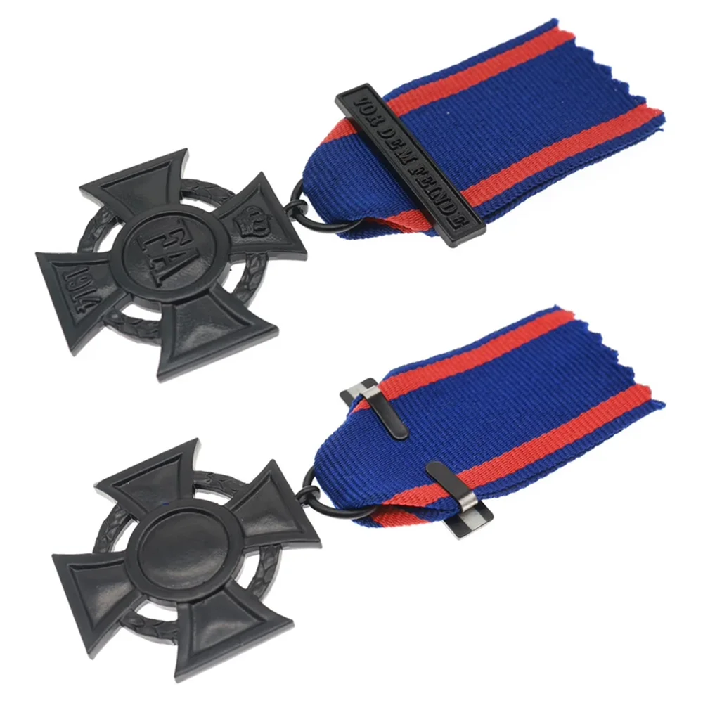 1PC Cross Medal Badge Military Fans Collection Craft Ribbon Badge No Pin Medal Decoration Craft Gift for Men and Women