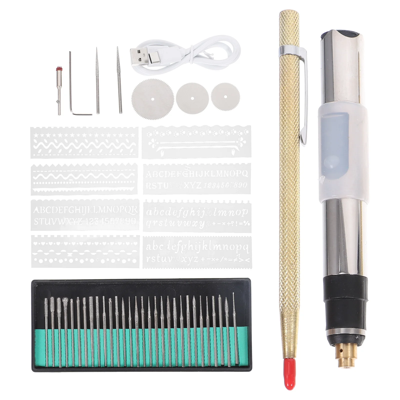 

1 set 1 Set 25W Electric Grinding Pen 3 Speeds Adjustable Professional Portable Engraving Tool For Glass Wood Metal Craft Kits