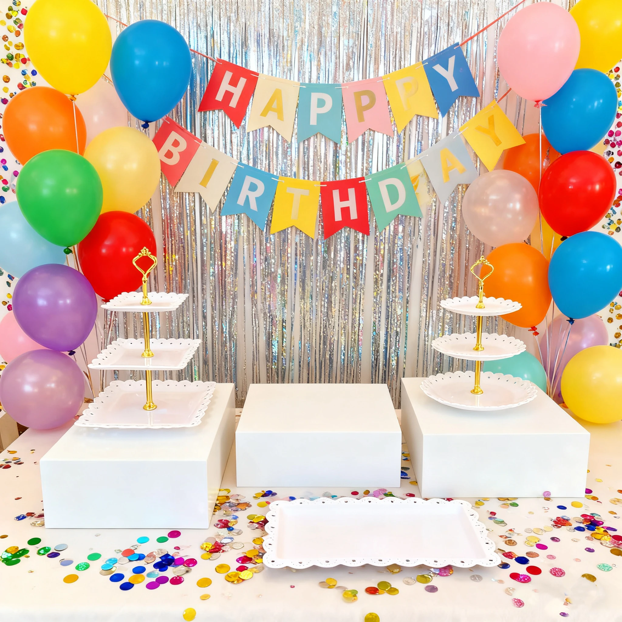 

8pcs Buffet Riser Column Display Rack Stackable Space Saving with Hollow Bottoms Food Risers for Wedding Cupcake Candy Food Prop