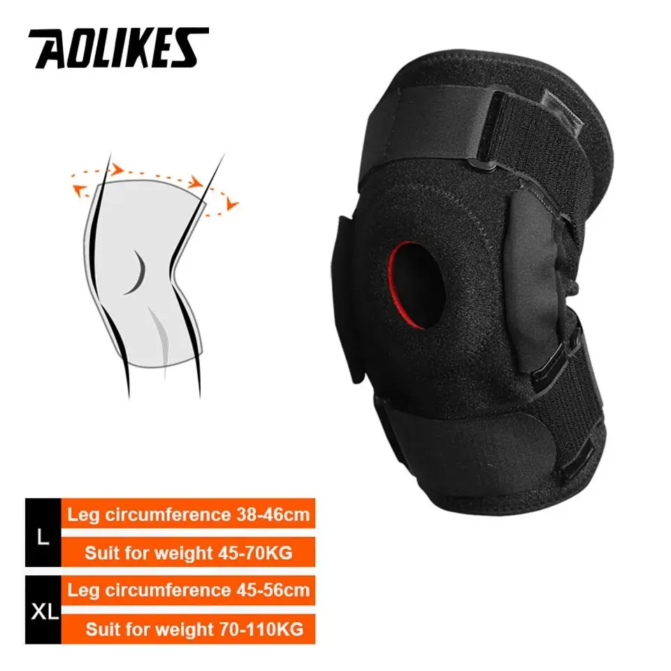 AOLIKES 1PCS Adjustable Hinged Knee Brace Knee Support Wrap for Meniscus Tear Patellar Tendon Support,Pain Relief Strains