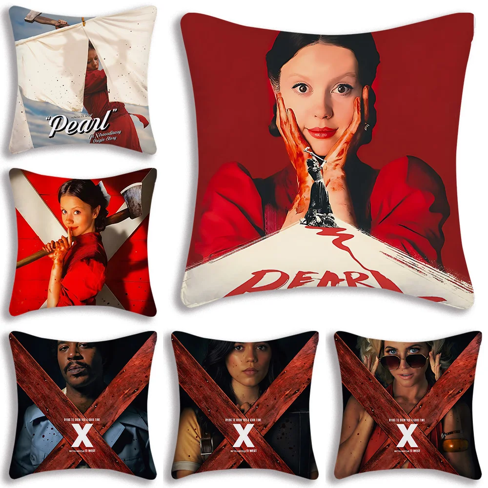 

Pearl 2022 Horror Film Pillow Covers Cartoon Sofa Decorative Home Double-sided Printing Short Plush Cute Cushion Cover