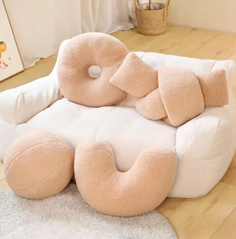 Nordic Style Moon Knot Plush Seat Cushions Pillow Toy Soft Cartoon Round Ball Stuffed Doll Sofa Kids Cushion Birthday Gifts