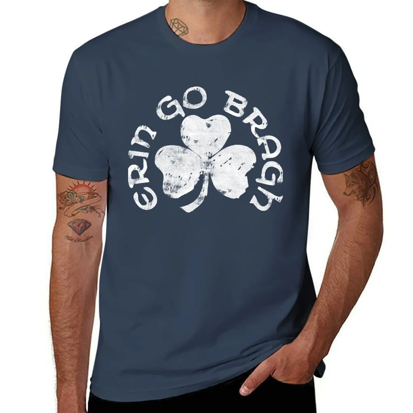 Erin Go Bragh Shamrock Clover Irish Ireland Tees T-Shirt Athletic Quick Dry T-Shirt for Men