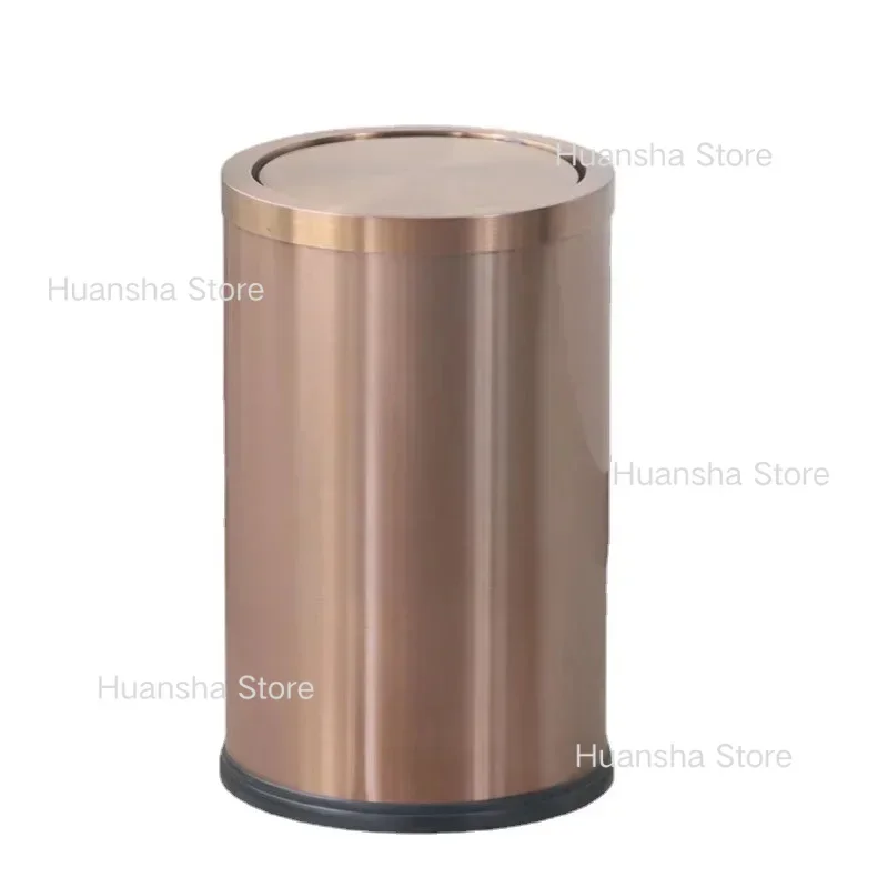 

Kitchen Stainless Steel Trash Can Gold Bathroom Home Kitchen Wastebasket Recycle Litter Lixeira Banheiro Home Appliance BS50TC