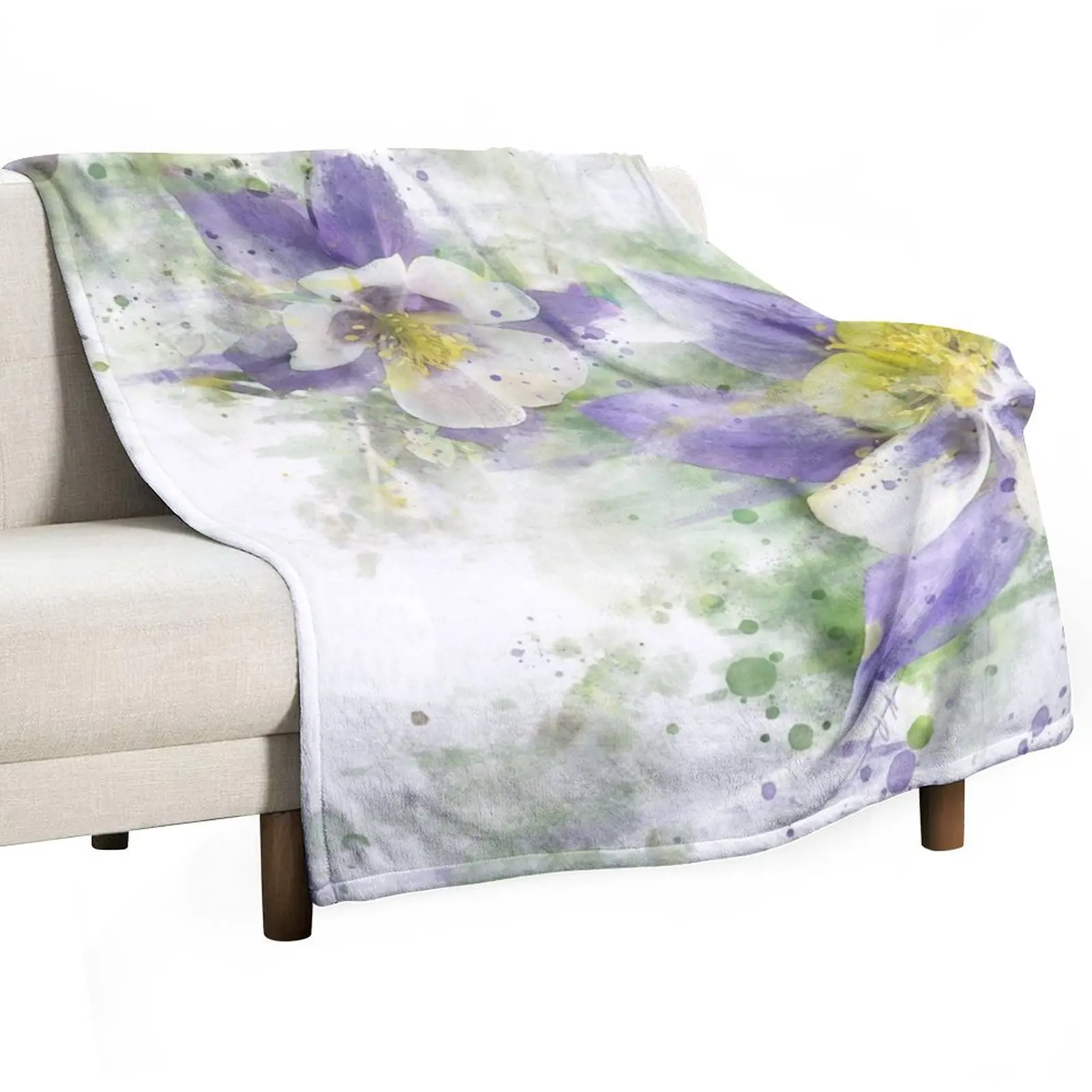 Colorado Columbines Throw Blanket Decoratives Picnic Blankets