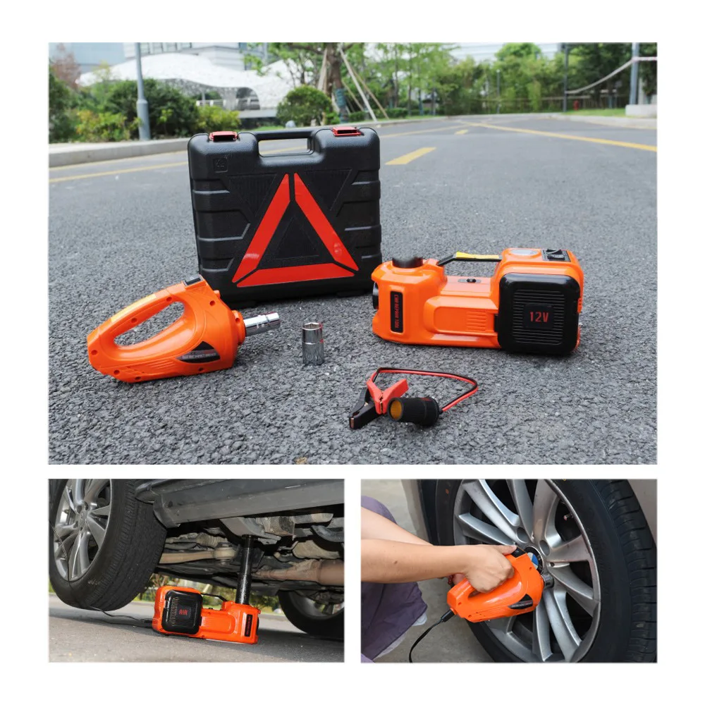 Multifunctional Portable Electric Power Wrench Car Vehicle Kit Tyre Inflator Tire Pump Hydraulic Floor Car Jack