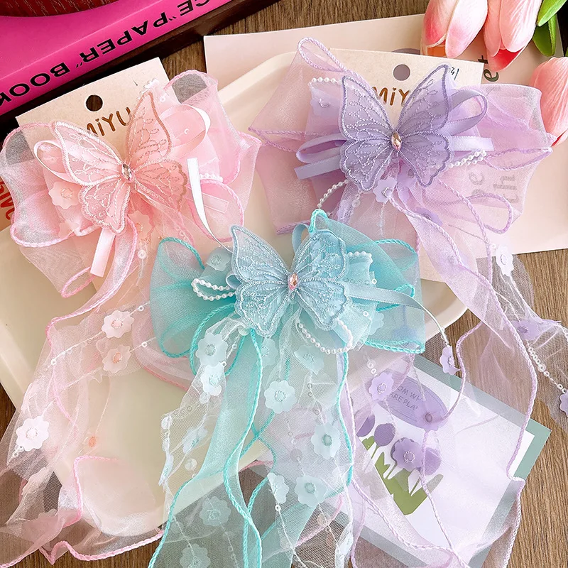 

Oversized Tulle Bow Hair Claw Korean Christmas Hairpin for Girls Thick Hair Clip Princess Hair Accessories Gift Set