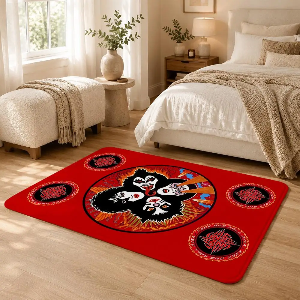 Rock Band K-Kiss Floor Mat Non-Slip Absorbent Floor Mat Decorative Rug for Home Bathroom Bedroom Entryway