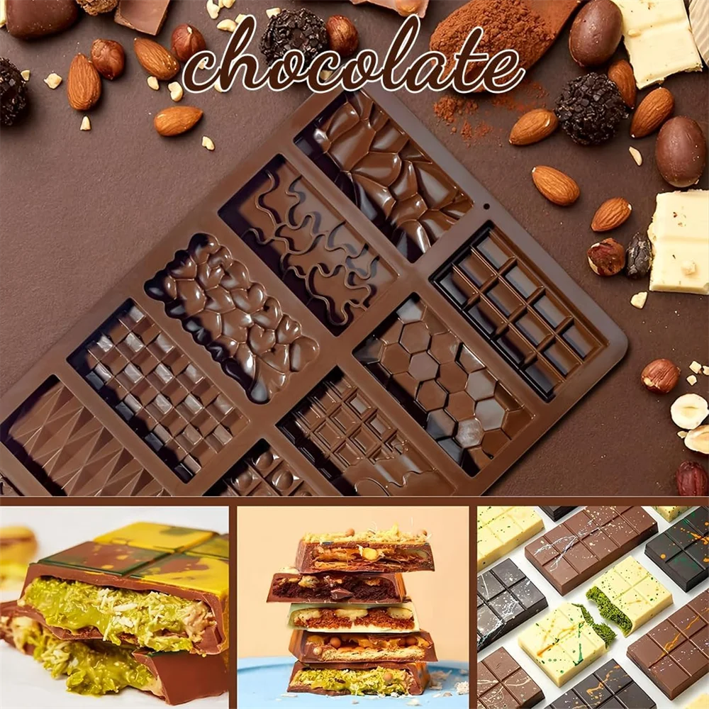 12-in-One Dubai Chocolate Mold Bars - Almond Chocolate Bars, Silicone Mold for Baking, Detachable Candy Mold for Cake Decoration view 4