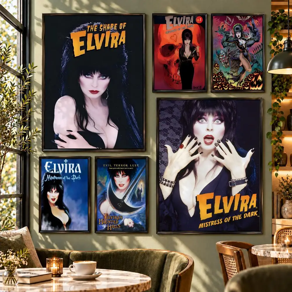 Movie Elvira: Mistress Of The Dark Poster HD Self Adhesive Wall Decor for Bedroom Dorm Room Office Gaming Room Gift