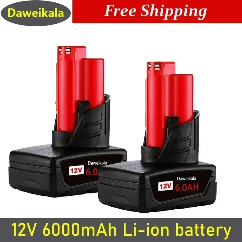 

TURPOW 12V 6000MAH rechargeable battery for Milwaukee M12 XC cordless tool 48-11-2402 48-11-2411 battery 48-11-2401 MIL-12A-L